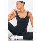 Black Sculpt Longline Padded Sports Vest