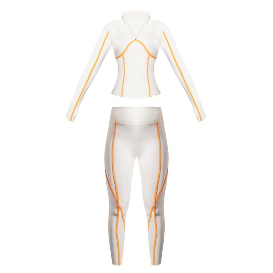 PRETTYLITTLETHING Cream Ski Contrast Seam Sculpt Jacket &amp; Leggings Set