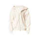 PRETTYLITTLETHING Cream Premium Embroidered Zip Front Oversized Hoodie