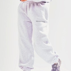 PRETTYLITTLETHING Petite Ash Grey Branded Sweatpants