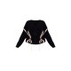 Black Chunky Knit Ribbon Detail Cardigan