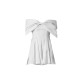 Premium White Satin Extreme Bow Detail Romper