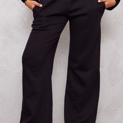 Tall Black High Waisted Wide Leg Sweatpants